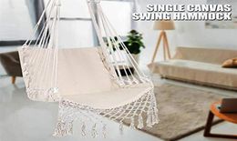 Nordic Style White Hammock Outdoor Indoor Garden Dormitory Bedroom Hanging Chair For Child Adult Swinging Single Safety Hammock3045275084