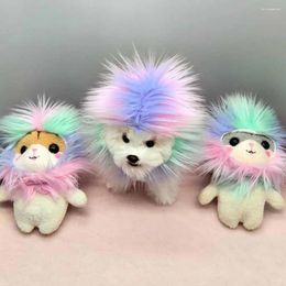 Dog Apparel Pet Lion Hat Shape Cosplay Cute Cat Wig Set For Halloween Christmas Parties Adjustable Small Salon