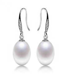 1 Pair of 89mm Rice Shape White Pink Purple Natural Pearl Earring 925 Silver Jewelry for Women33448155694677