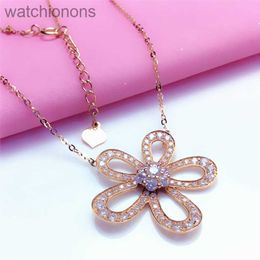 AAA Senior vanclef clover necklace designer women Color Gold Plated Rose Gold Small Flower Set with Zircon Necklace with real brand logo box