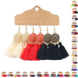 Dangle Earrings Bohemian Tassel Set For Women Boho Cotton Drop 2024 Brincos Statement Jewelry