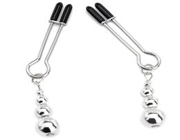 Metal Nipple Clamps clips ring bell torture slave BDSM breast Bondage restraint sexy Toy For Women Couple play Game8903400