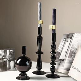 Candle Holders Glass Holder Wedding Decoration Table Centrepieces Black Modern Home Decore Centrepiece Candles