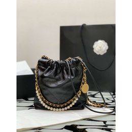 Bags 23 New Mini Pearl Chain Underarm Bag Shopping Mother Garbage One Shoulder Crossbody Cowhide