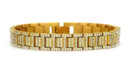 HXC HipHop Rap Bracelet Men039s domineering exaggerated diamond bracelet watch belt bamboo bracelet3220510