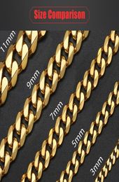 Womens Mens Bracelet Stainless Steel Cuban Link Chain Bracelets Gold Silver Color Fashion Whole Jewelry KBB105101373