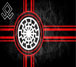 Black Sun Flag Kolovrat Slavic Symbol Sun Wheel Svarog Solstice Flag 3x5FT 90x150CM Custom Flag Home Decor Polyester Decoration8790511
