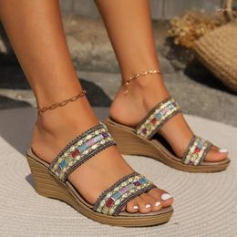 Dress Shoes Slippers Women's Sandals Summer Bohemian Style Customised Wedge Casual Comfortable Beach