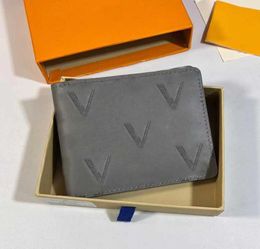 Men short wallet designer wallets Grey Leather card holder for women Luxury Purse Monograme credit cardholder with box dust bag m88840255