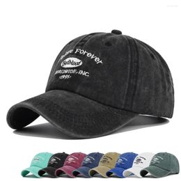 Ball Caps Selling Small Letters Embroidery Baseball For Women Men Outdoor Sun Protection Distressed Hat Denim Casquette