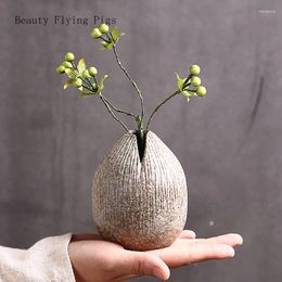 Vases 1pc Ceramic Vase Handicrafts Chinese Style Hydroponic Flower Planter Arrangement Device Home Desktop Decoration