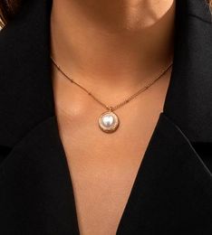 Pendant Necklaces Simple Pearl Necklace For Women Trendy Gold Color Chain With 2022 Fashion Jewelry Neck Ladies Gifts6964487