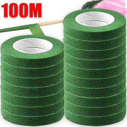 Decorative Flowers 100M Bouquet Floral Stem Tape Self-Adhesive Wrapping DIY Artificial Flower Packaging Floriculture Supply Wedding