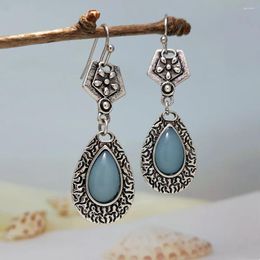 Dangle Earrings Creative Carved Moonlight Opal
