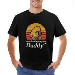 Men's Polos Retro Vintage Bedlington Terrier Daddy T-shirt Clothes Graphics Plain White T Shirts Men