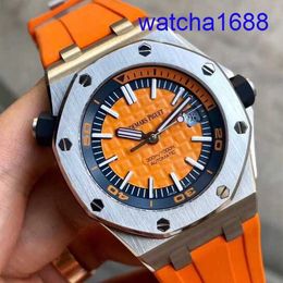 Swiss AP Wrist Watch Royal Oak Offshore Type Series Automatic Mechanical Submersible Waterproof Steel Rubber Belt Date Display Men's Watch 15710ST.OO.A070CA.01