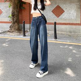 Women's Jeans Fashion Design Sense Women Straight Loose Comfortable Denim Draping Wide-leg Pants