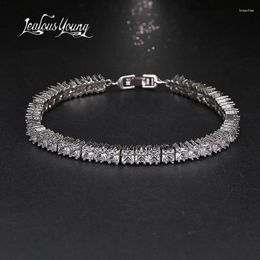 Charm Bracelets Square Zircon Bridal Wedding Bangles With Silver Colour Friendship For Women Jewellery Gift