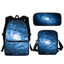 School Bags 3D Printing Galaxy Kids Backpack Bag Set For Teen Boys Girls SchoolBags Bookbags Pencil Case Stationery Gift