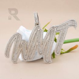 Letter Name Hip Hop Iced Out Pendant Jewellery Pendant Rapper Real Natural Diamond White Gold