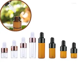 Storage Bottles 10Pcs 1/2/3/5ml Refillable Essential Oil Mini Dropping Portable Perfume Sample Vials Cosmetic Lotion Liquid Containers