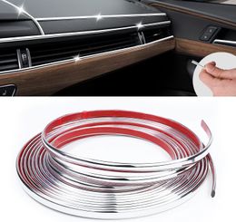 Chrome Trim 10 Mm X 12.5 M Flexible Self-adhesive Universal Plastic Styling Strips