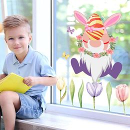 Wall Stickers Est Easter Window Cute Cartoon Bunney With Eggs For School Home Decoration