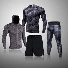 Sets Gym Fitness Men's Tracksuits Rashguard Compression Sport Suits Quick Dry Running Sets Men Clothes Joggers Training Sportswear