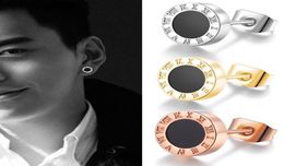 Titanium Steel Studs Earrings for Men Women Fashion Brand Roman Numerals Simple Statement Earring Luxury Vintage Round Jewelry Nev8920766