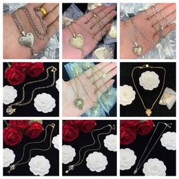 Brand Heart Pendant Necklace Designer For Women Silver Necklaces Vintage Design Gift Long Chain Love Couple Family Jewellery Necklace party gift wholesale