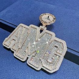 Custom Iced Out High Quality Moissanite Chain Very Clear Sier VVS Moissanite Hip Hop Letter Pendant Chains For Men