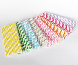 25pcs Biodegradable Paper Straws Different Colours Rainbow Stripe Paper Drinking Straws Bulk Paper Straws for Juices Colourful drink2327798