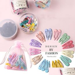 Hair Clips Barrettes 10/20/30/40 Girls Cute Colorf Waterdrop Shape Hairpins Sweet Kids Slid Clip Fashion Accessories Drop Delivery Dhsp8