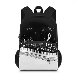 School Bags 15inch Kids Backpack Cute Music Note Print Children For Girls Back Pack Schoolbag Student Bookbag Girl Book Bag