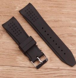 Watch Bands Accessories Silicone Strap Curved Interface 24mm Pin Buckle Men039s For All Brands2911542