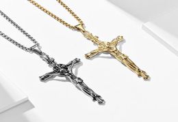 Pendant Necklaces Delivery European American Christianity Cross Jesus Personalised Customised For Men Male Stainless Steel2328551