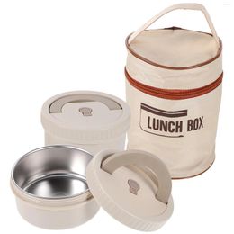 Dinnerware Stainless Inner Soup Bowl Nonslip Prep Container Rice Lunch Box Large Ramen Bowlbreakfast Bento Lid Insulated Pp Student