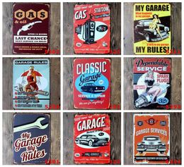 2030cm Vintage Metal Tin Signs 39styles Wall Decor AUTOS Cars Iron Paintings Car Tin Plate Pub Bar Garage Home Decoration LJJA134059587