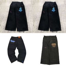 High Quality Men's Jeans JNCO Y2k Harajuku Hip Hop Poker Graphic Retro Blue Baggy Denim Pants Mens Womens Gothic High Waist Wide Trousers 23