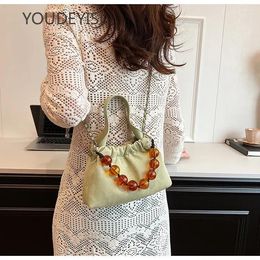 Totes YOUDEYISI Chinese Style Bucket Women's Bag: Beaded Handbag High-end Fashion Chain Simple Messenger Bag