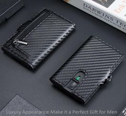 Wallet Anti Rfid Men Minimalist Carbon Fibre Slim Holders Case Leather Business Bank Cardholder1347950