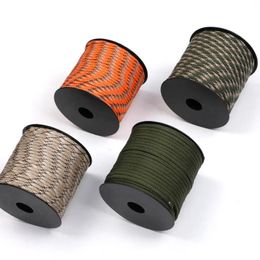 50M 7 Core Parachute Rope 4mm Outdoor Polyester Parachute Rope Camping Survival Umbrella Tent Bundle