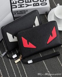 Hengsheng Brand Fashion Long Eyes Anime Men Leather Wallets Purses Carteira Masculina Couro Portefeuille Homme9842080