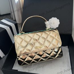 Womens Vintage Classic Flap Quilted Trendy Top Handle Totes Bags Gold Matelasse Chain Crossbody Shoulder Handbags 5 Colours Multi Pochette Accordion Purse 25cm