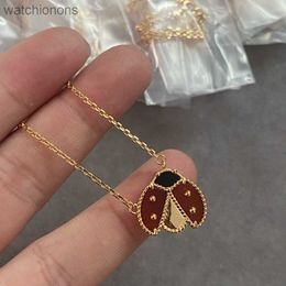 Luxury Top Grade Vancelfe Brand Designer Necklace v Gold Plating v Ladybug Necklace Rose Gold Advanced Precision High Quality Jeweliry Gift