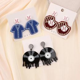 Dangle Earrings 1Pair Baseball Charms Stud Earring Creative Sport Acrylic Crafts Fashion Jewelry For Girl And Women Birthday Gift