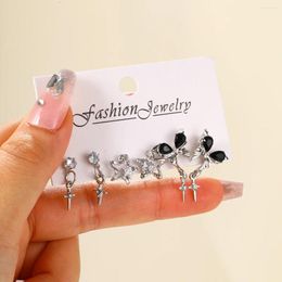 Stud Earrings Black Butterfly Tassel High-end And Versatile For Women Personalized Earring Set