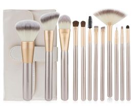 12pcs Professional Makeup Brushes Set Champagne Gold Blush Powder Foundation Make Up Brush Eyeshadow Brushes Cosmetics Beauty Tool7963735