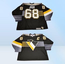 Whole Custom Jaromir Jagr tsburgh Penguins Vintage CCM Cheap Hockey Jersey Black Robo Pen Mens Retro Jerseys6425868