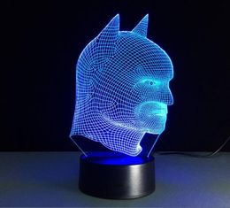 Cool Christmas Gifts Batman vs Superman 3D Acrylic LED Lantern Night Light Touch Desk Table Lamp Glow in the Dark Action Figure To8780654